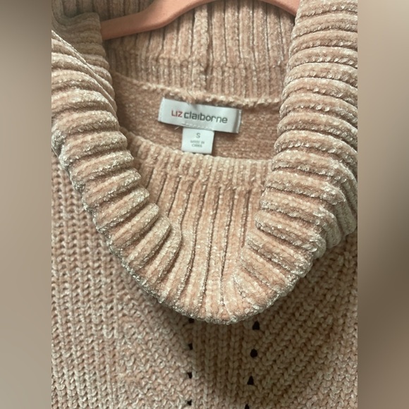 NWOT Liz Claiborne Chenille Womens Cowl Neck Long Sleeve Pullover Sweater Small - Picture 8 of 9